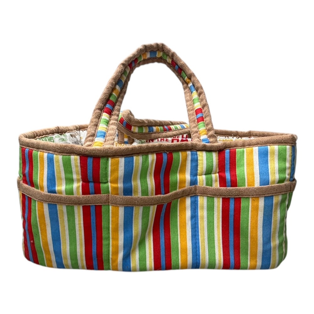 Dr Seuss Nursery Trend Lab Diaper Caddy Multi Color Striped Storage Organizer